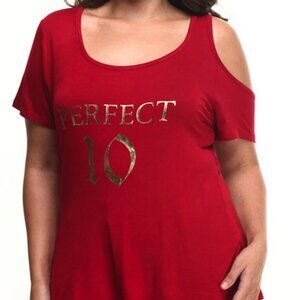 Baby Phat Women's Graphic T Shirt To PERFECT 10 Red Crimson Plus Size 3X XXXL